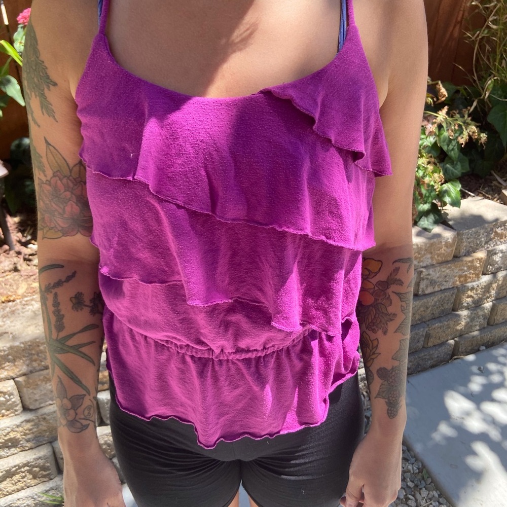 Fuchsia Ruffle Tank